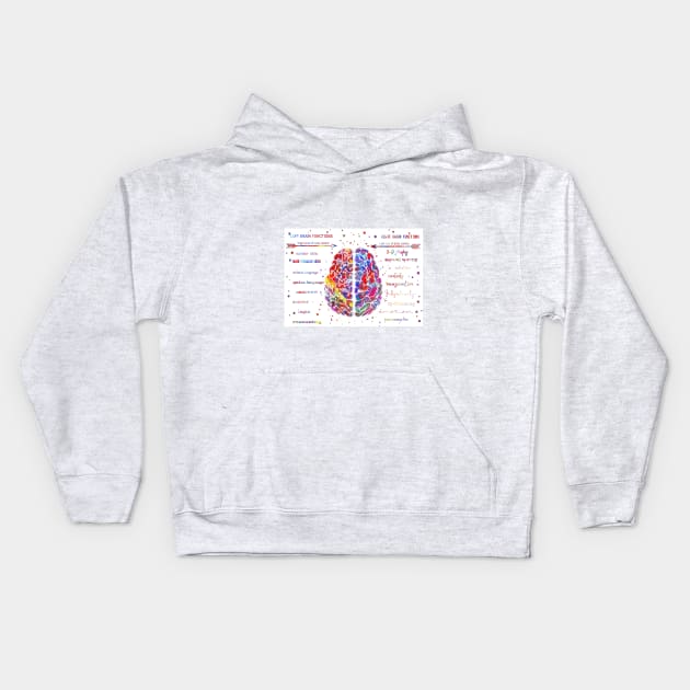 Left and right brain function Kids Hoodie by RosaliArt